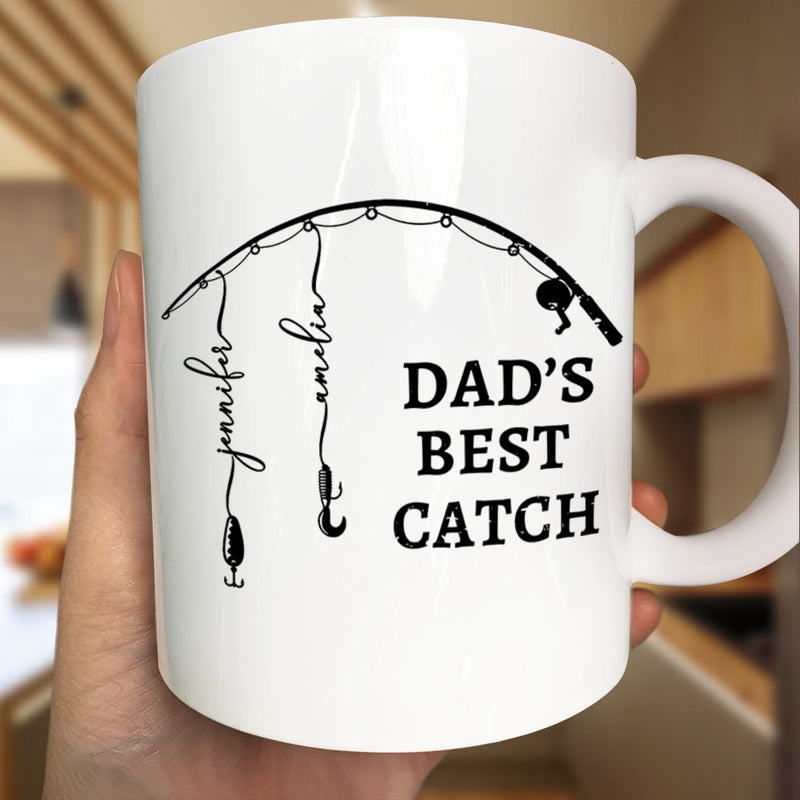 Gift For Father,Gift For Grandpa,Fishing,Non-Eng,Icon,Proud - Reel Cool Dad Grandpa - Personalized Mug