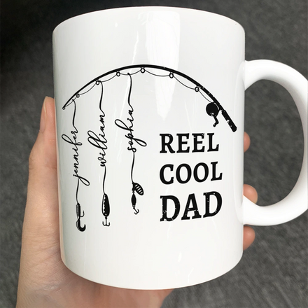 Reel Cool Dad Grandpa - Personalized Mug