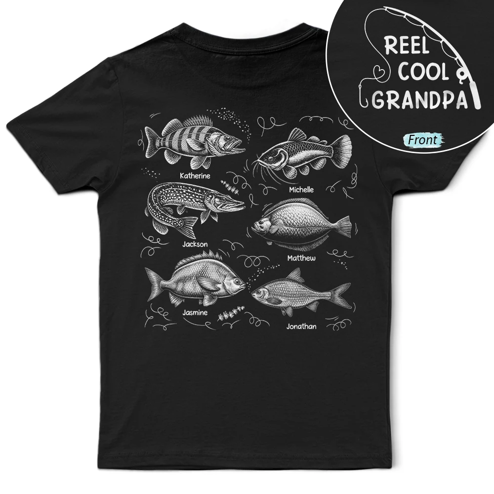 Reel Cool Grandpa Dad - Personalized T Shirt