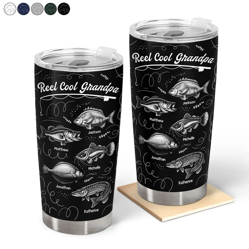 Reel Cool Grandpa Dad - Personalized Tumbler