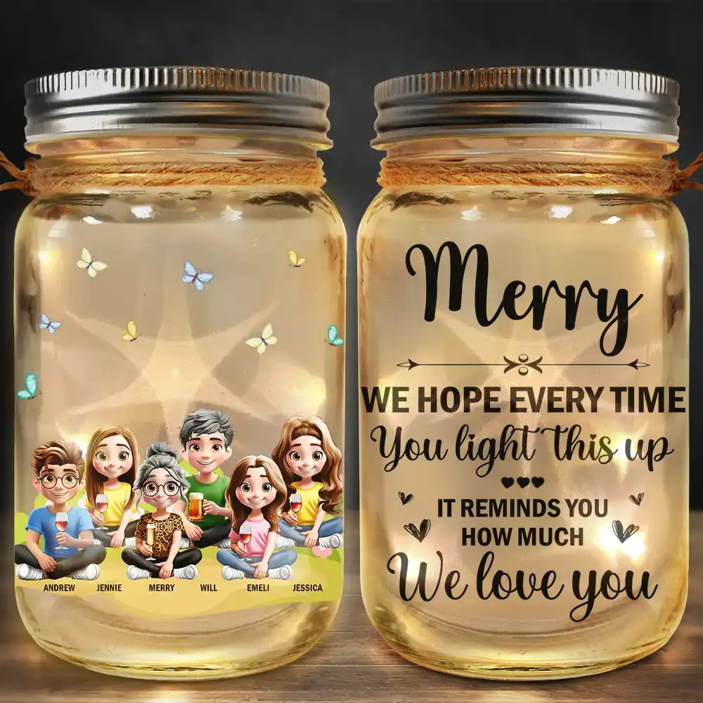 Gift For Mother - Remind How Much We Love You - Personalized Mason Jar Light
