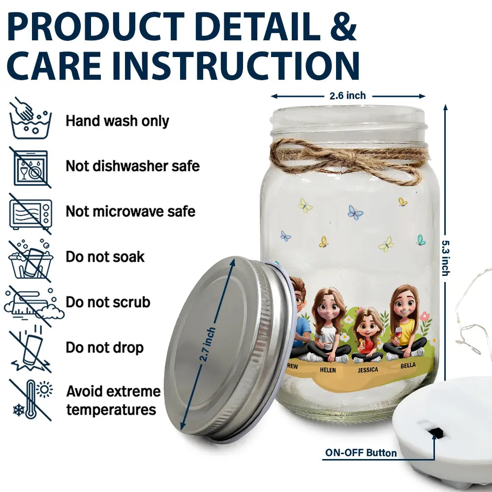 Gift For Mother - Remind How Much We Love You - Personalized Mason Jar Light
