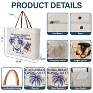 Retirement, Gift For Yourself, Happy - Retired Life The Bag Holds Nothing Urgent, Overwhelming - Personalized Leather Handle Tote Bag