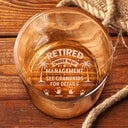 Gift For Husband,Gift For Men,Gift For Father,Retirement,Beach,Summer,Gift For Wife,Gift For Women,Gift For Mother,Gift For Yourself - Retired Under New Management Handprints - Personalized Engraved Whiskey Glass