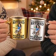 Gift For Colleagues, Humorous, Retirement, Vector - Retirement Gift For Coworker - Personalized The Legend Has Retired Metallic Mug