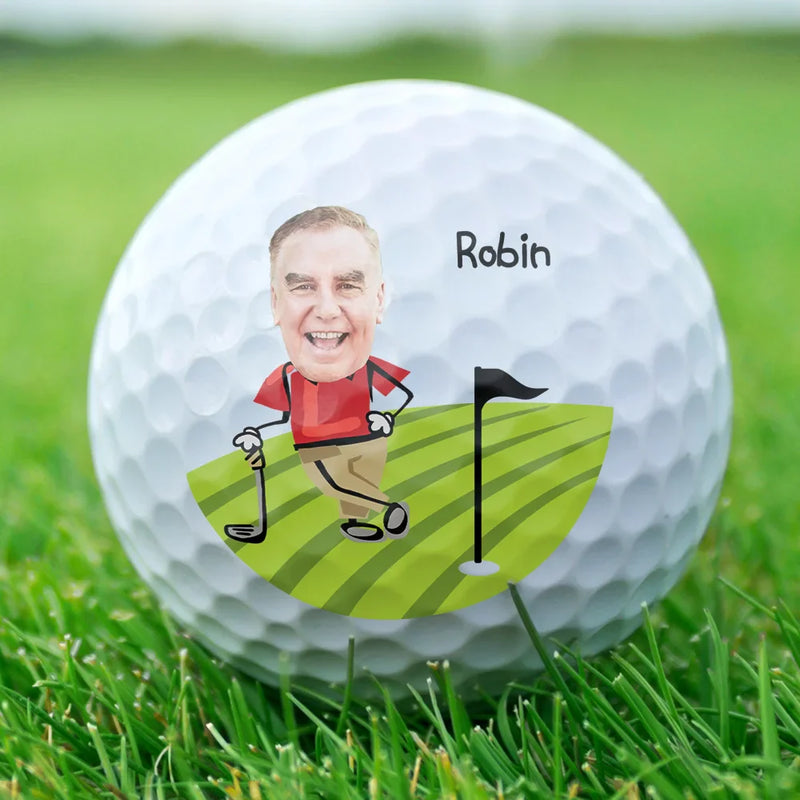 Retirement, Gift For Grandpa, Gift For Father, Golf, Happy - Retirement Is In Full Swing - Personalized Golf Ball