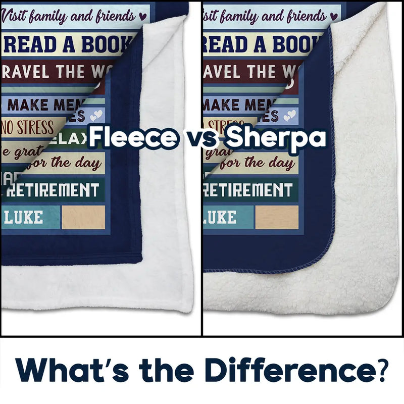 Retirement,Happy,Gift For Yourself,Parents,Gift For Grandparents,Gift For Women,Gift For Men - Retirement Rules Funny Farewell Gift - Personalized Fleece Blanket, Sherpa Blanket