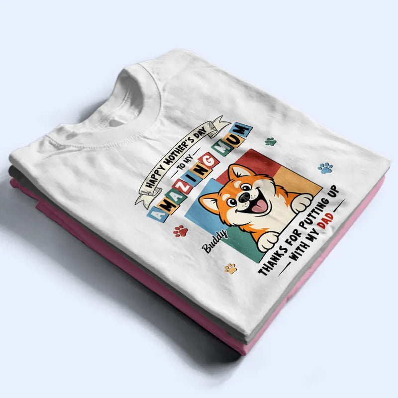 Pet Mom,Cat Mom,Dog Mom,Gift For Women,Top Market,Top Market,Vector - Retro Dog Cat To My Amazing Mom - Personalized T Shirt