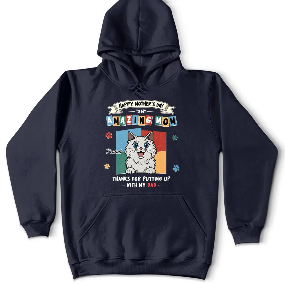 Pet Mom,Cat Mom,Dog Mom,Gift For Women,Top Market,Top Market,Vector - Retro Dog Cat To My Amazing Mom - Personalized T Shirt