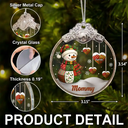 Gift For Grandma, Gift For Grandparents, Christmas, Love - Retro Patchwork Snowman - Personalized Glass Ornament With Silver Cap