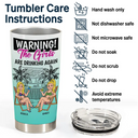 Retro Style Besties Warning The Girls Are Drinking Again - Personalized Tumbler