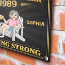 Top Market,Humorous,Old Couples,Outdoor Decor,Gift For Couples,Vector - Retro Style Couple Annoying Each Other And Still Going Strong - Personalized Classic Metal Signs