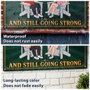 Top Market,Humorous,Old Couples,Outdoor Decor,Gift For Couples,Vector - Retro Style Couple Annoying Each Other And Still Going Strong - Personalized Classic Metal Signs