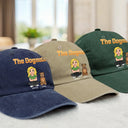 Dog Mom,Dog Dad,Dog Lovers,Cat Mom,Cat Dad,Cat Lovers,Pet Lovers,Pet Mom,Pet Dad,Top Market,Non-Eng,Vector,Proud - Retro Style The Dogfather Catfather - Personalized Vintage Washed Denim Cap