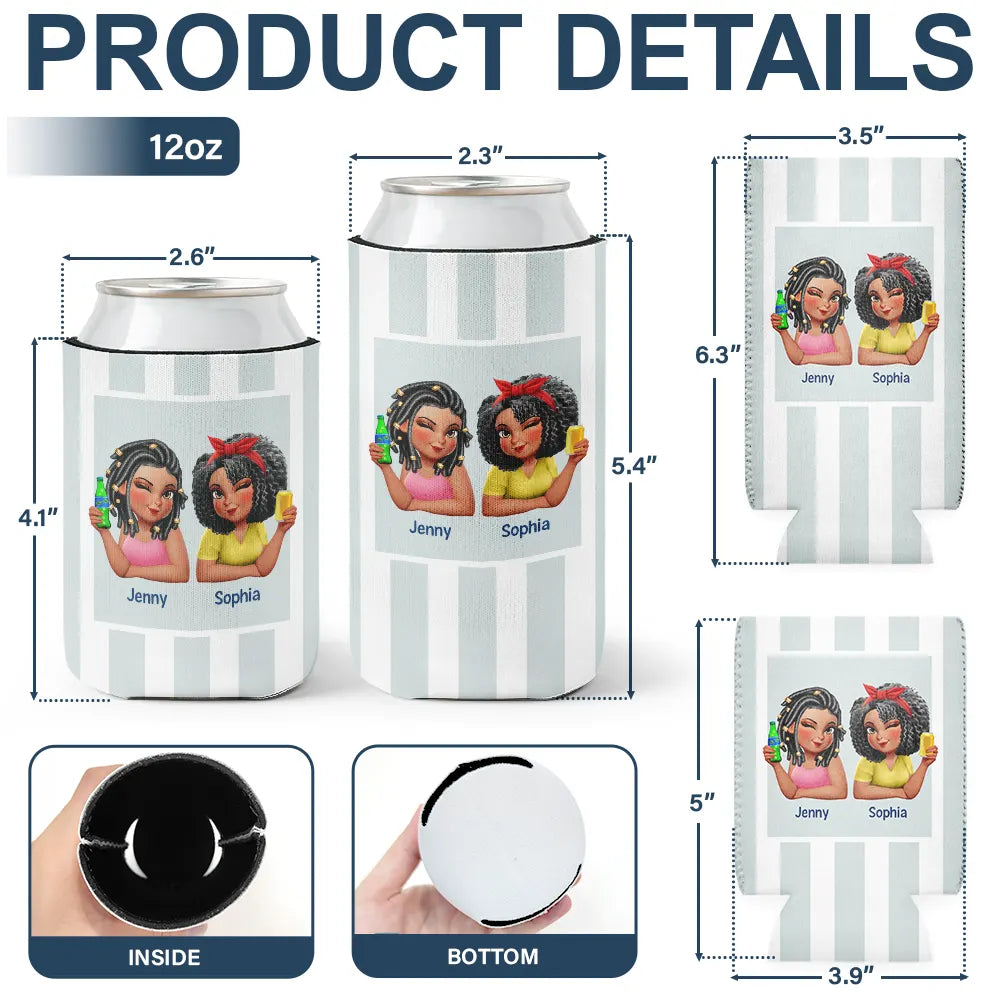 Gift For Bestie,Gifts For Colleagues,Gift For Sisters,Funny,Gift For Sibling - Right In The Throat 3D Bestie - Personalized Can Cooler Sleeve