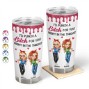 Gift For Bestie, Old Best friends, Gifts For Colleagues, Funny - Right In The Throat 3D Bestie - Personalized Tumbler