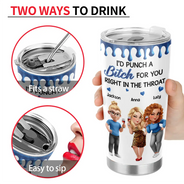 Gift For Bestie, Old Best friends, Gifts For Colleagues, Funny - Right In The Throat 3D Bestie - Personalized Tumbler