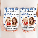Gift For Bestie,Gifts For Colleagues,Gift For Sisters,Funny,Gift For Sibling - Right In The Throat 3D Bestie - Personalized Wine Tumbler