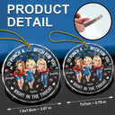 Christmas, Gift For Bestie, Funny, Old Best friends - Right In The Throat 3D Effect Bestie - Personalized Circle Glass Ornament