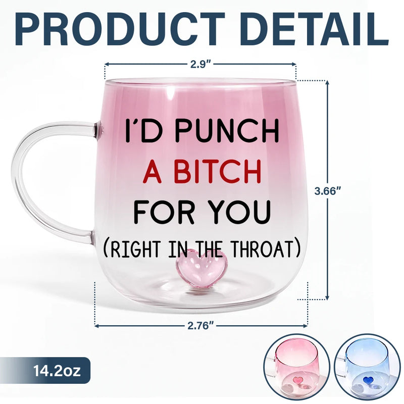 Gift For Bestie,Funny - Right In The Throat Backside Bestie - Personalized Gradient Glass Mug