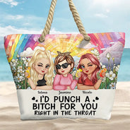 Funny,Gift For Bestie,Beach,Summer,Gift For Women - Right In The Throat Besties - Personalized Beach Bag