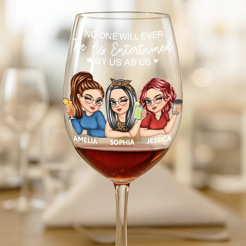 Gift For Bestie,Gift For Sisters,Gift For Women,Gifts For Colleagues,Funny - Right In The Throat Besties Sisters - Personalized Wine Glass