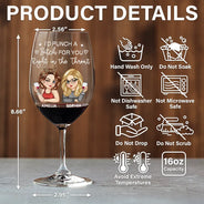 Gift For Bestie,Gift For Sisters,Gift For Women,Gifts For Colleagues,Funny - Right In The Throat Besties Sisters - Personalized Wine Glass