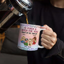 Gift For Bestie, Gift For Sisters, Gift For Women, Gifts For Colleagues, Funny - Right In The Throat Besties Twinkle Leopard - Personalized White Edge-to-Edge Mug