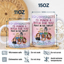 Gift For Bestie, Gift For Sisters, Gift For Women, Gifts For Colleagues, Funny - Right In The Throat Besties Twinkle Leopard - Personalized White Edge-to-Edge Mug