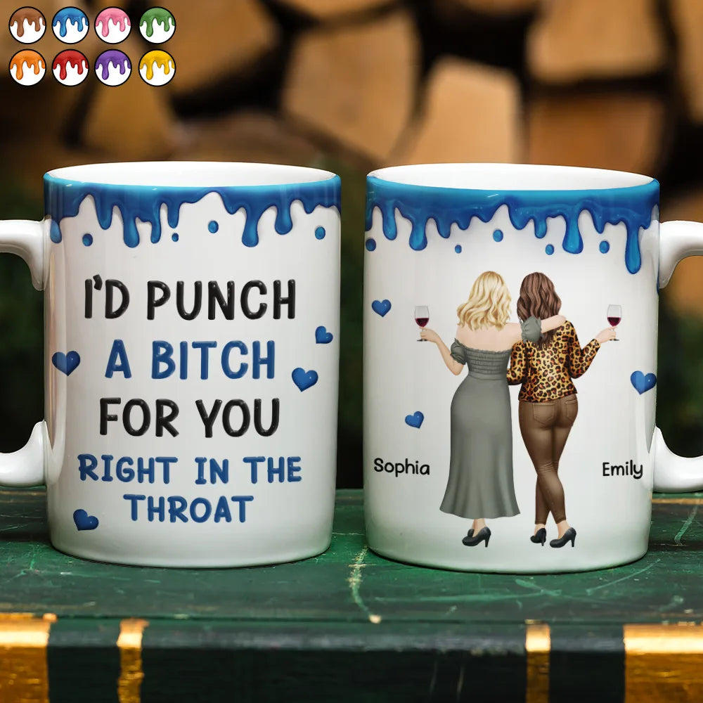 Right In The Throat Backside Besties - Personalized White Edge-to-Edge Mug