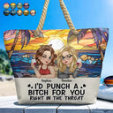 Right In The Throat Besties - Personalized Beach Bag