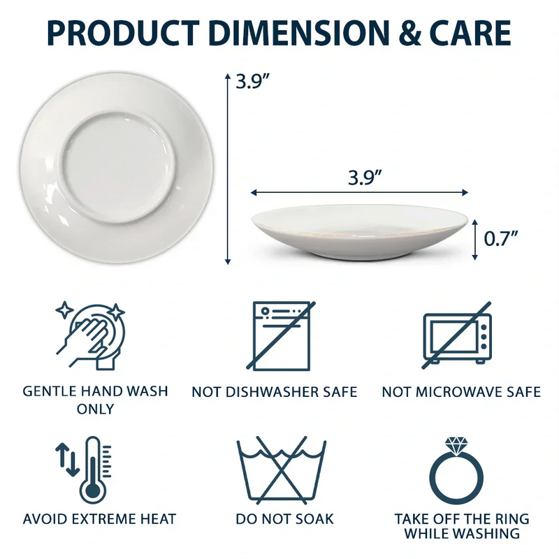 Grow An Old Friend Toile Birth Flower - Personalized Round Ring Dish