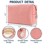 Summer,Nurse,Humorous,Vector - All My Nurse Sh*t Custom Name - Personalized Striped Cosmetic Bag