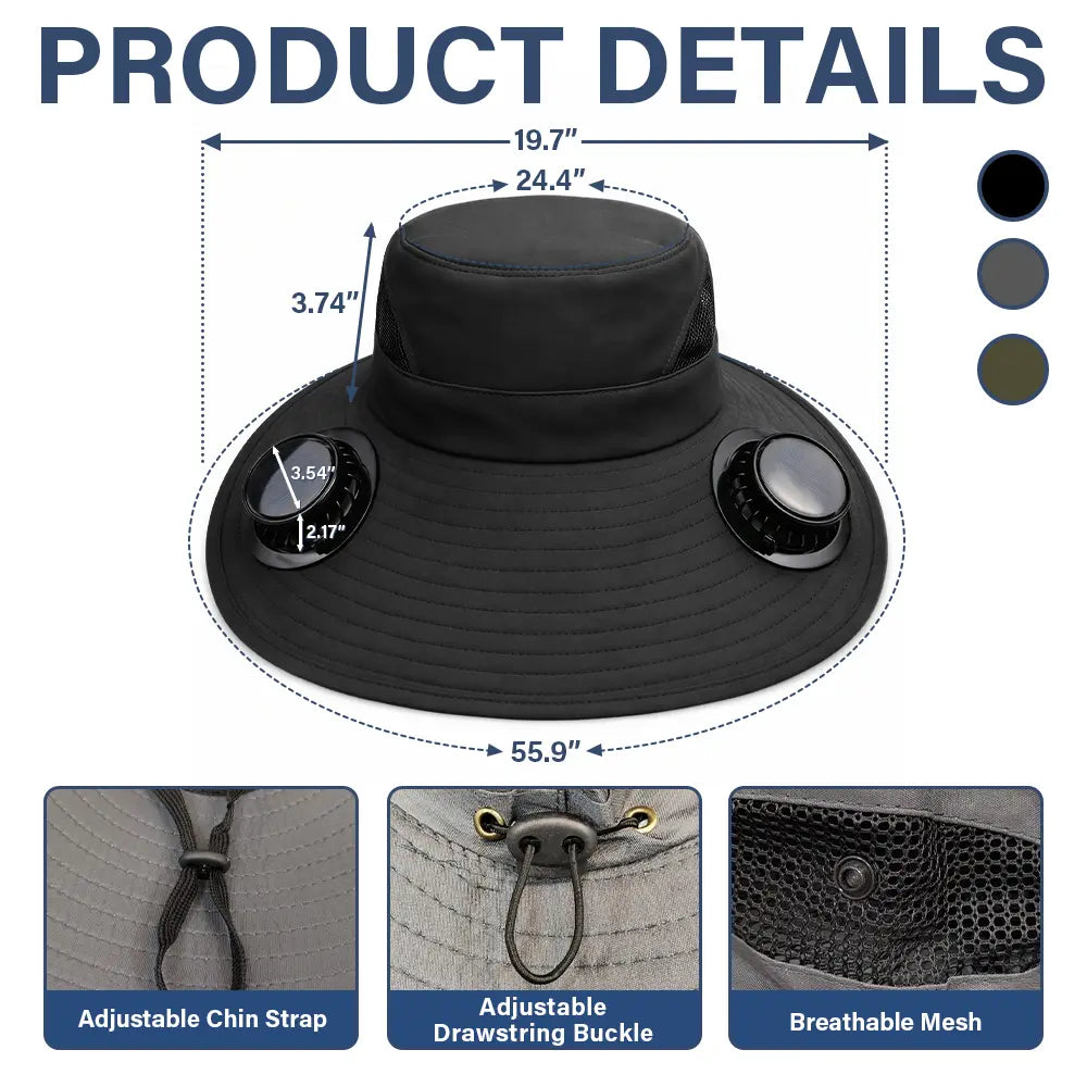 Gift For Grandpa,Gift For Father,Gardening,Happy - My Favorite People Call Me Papa - Personalized Solar Fan Hat