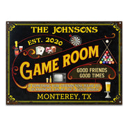 Quelque chose ici vous offense - Salle de jeux, billard, poker, fléchettes, Mancave - Panneaux métalliques classiques personnalisés