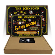 Quelque chose ici vous offense - Salle de jeux, billard, poker, fléchettes, Mancave - Panneaux métalliques classiques personnalisés