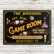 Quelque chose ici vous offense - Salle de jeux, billard, poker, fléchettes, Mancave - Panneaux métalliques classiques personnalisés