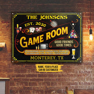 Quelque chose ici vous offense - Salle de jeux, billard, poker, fléchettes, Mancave - Panneaux métalliques classiques personnalisés