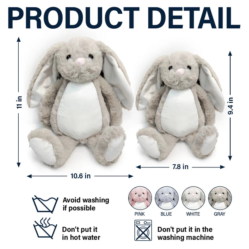 Custom Photo A Cuddle From Heaven Memorial - Personalized Soft Toy Bunny