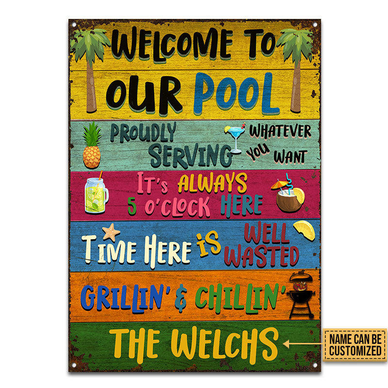 Swimming Pool Whatever You Want Custom Classic Metal Signs, Pool Decor, Outdoor Decorating Ideas