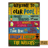 Swimming Pool Whatever You Want Custom Classic Metal Signs, Pool Decor, Outdoor Decorating Ideas