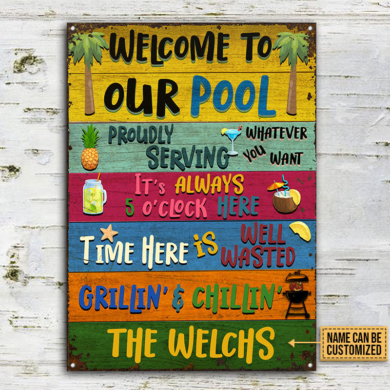 Swimming Pool Whatever You Want Custom Classic Metal Signs, Pool Decor, Outdoor Decorating Ideas