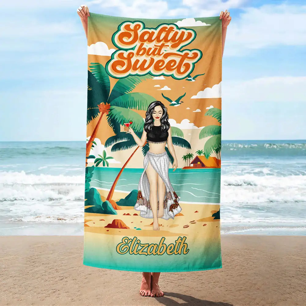 Salty But Sweet - Personalized Beach Towel