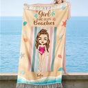 Gift For Yourself, Gift For Women, Summer, Travel, Happy - Salty Lil Beach Summer Vacation - Personalized Turkish Beach Towel