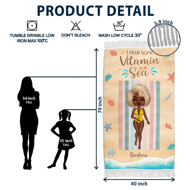 Gift For Yourself, Gift For Women, Summer, Travel, Happy - Salty Lil Beach Summer Vacation - Personalized Turkish Beach Towel