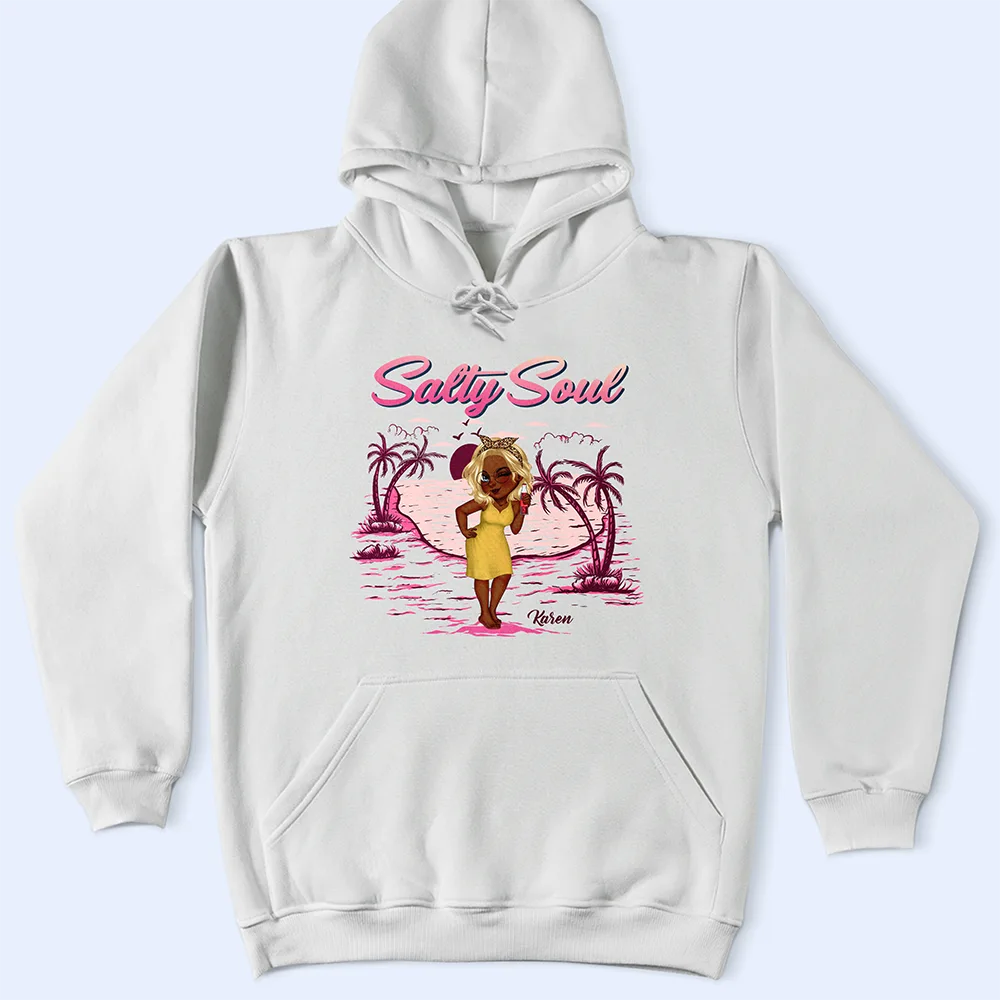 Gift For Women, Gift For Yourself, Summer, Beach, Happy - Salty Soul Summer Girl - Personalized T Shirt