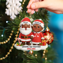 Christmas,Gift For Couples,Old Couples,Gift For Husband,Gift For Wife,Love - Santa Couple Growing Old Together - Personalized Custom Shaped Acrylic Ornament