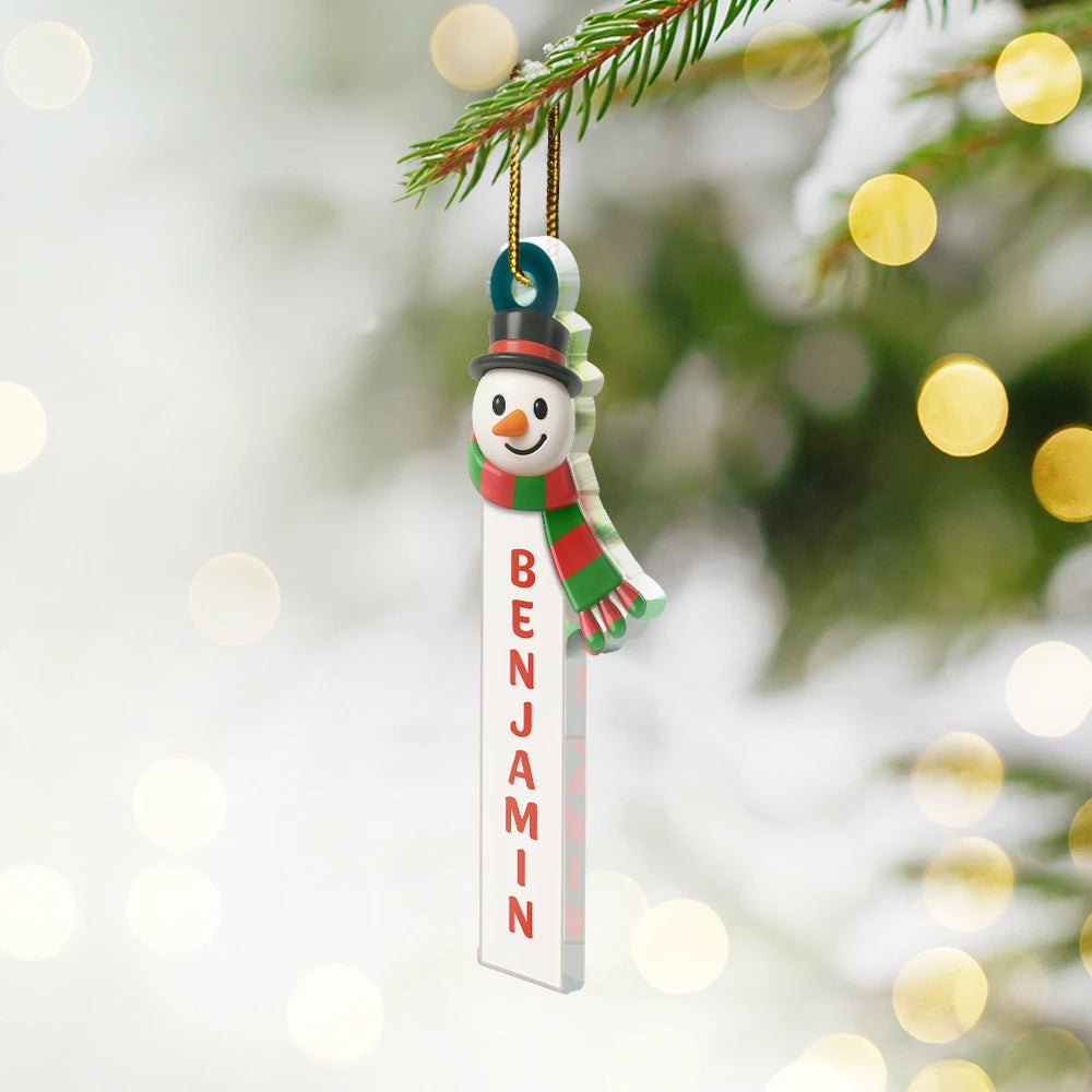 Christmas,Family,Gift For Yourself,Non-Eng - Santa Snowman Elf Christmas Scrabble - Personalized Custom Shaped Acrylic Ornament