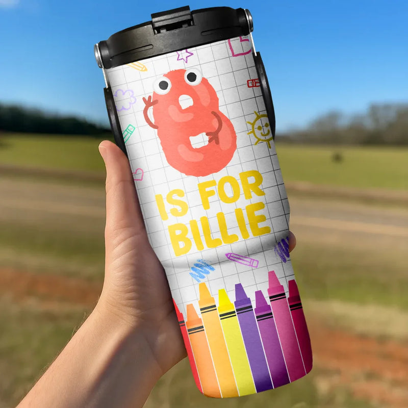 School Kid's Name - Personalized 30oz Tumbler With Handle