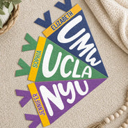 Back To School,Proud,Gift For Yourself,Warp Text - School Name - Personalized Pennant